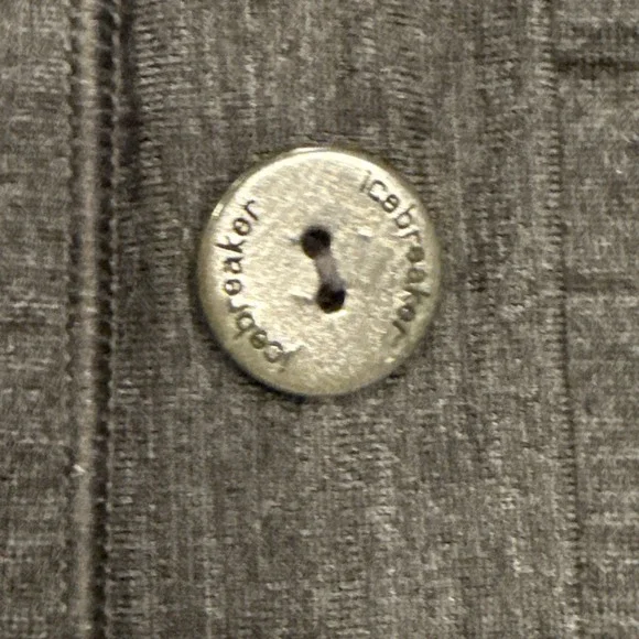 Icebreaker Women Lrg Long Button Up Cardigan Dark Gray Merino Wool Pockets EUC - Picture 5 of 13